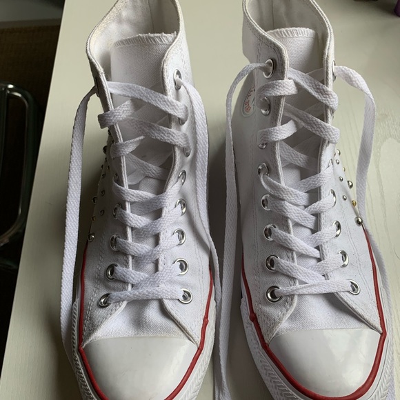 Studded white high top converse - Picture 2 of 5